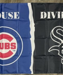 Chicago Cubs vs White Sox House Divided Flag 3x5 ft Sports Banner Man-Cave