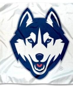 Connecticut Huskies White College Flag 3X5ft Banner Polyester 2 Brass Grommets