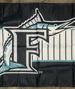 Florida Marlins Retro Style Flag 3x5 ft Black Sports Banner Man-Cave Garage