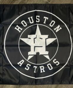 Houston Astros Logo Flag 3x5 ft Black White Banner Man-Cave Garage