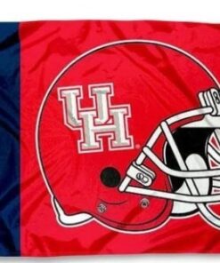 Houston Cougars Helmet Flag 3X5ft Banner Polyester with 2 Brass Grommets