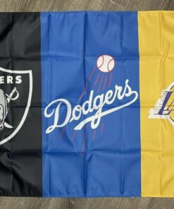 Los Angeles Dodgers Lakers Oakland Raiders Flag 3x5 ft Banner Man-Cave