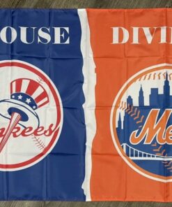 New York Yankees vs Mets House Divided Flag 3x5 ft Sports Banner