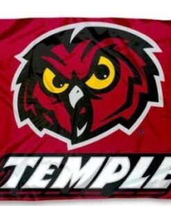 Temple Owls Flag 3X5ft Banner USA Polyester with 2 Brass Grommets