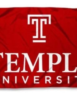 Temple Owls Red Flag 3X5ft Banner USA Polyester with 2 Brass Grommets