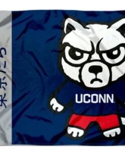 Connecticut Huskies Kawaii Tokyodachi Mascot Flag 3X5ft Banner Polyester