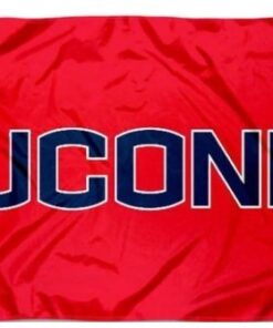 Connecticut Huskies Red Flag 3X5ft Banner Polyester with 2 Brass Grommets
