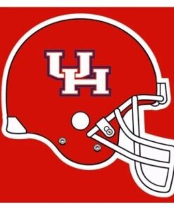Houston Cougars Helmet Red Flag 3X5ft Banner Polyester with 2 Brass Grommets