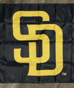 San Diego Padres Logo Flag 3x5 ft Black White Banner Man-Cave Garage