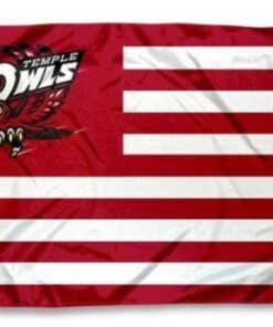 TeTemple Owls Red USA Flag 3X5ft Banner USA Polyester with 2 Brass Grommets