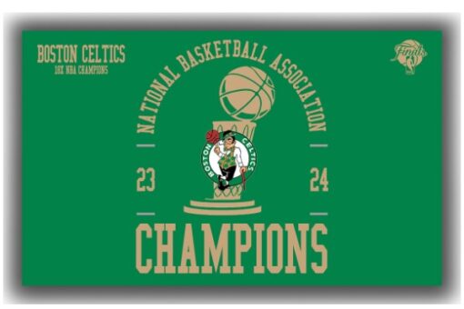 Boston Celtics Basketball Team Champions 2024 Flag