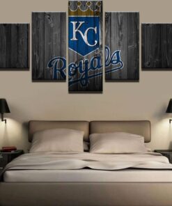 No Frame Kansas City Royals Baseball Barn wood style Canvas Home Decor