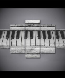 Rustic Old Piano Keys Music Five Piece No Frame Wall Print Home