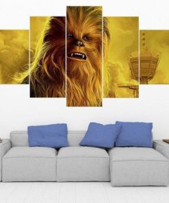 No Frame Chewbacca Star Wars 5 Piece Canvas Wall Art Home Decor