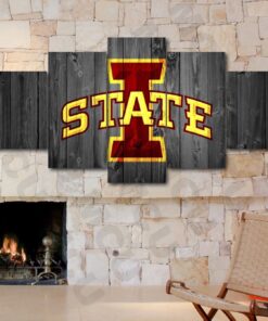 Iowa State Cyclones College Football Canvas Print Wall Home Decor Five Piece