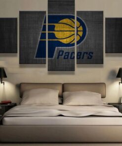 No Frame Indiana Pacers Basketball Canvas Print Wall Art Home 5 Piece