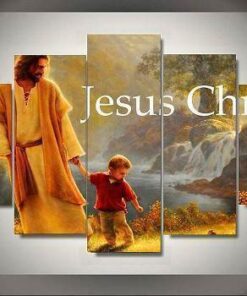 Jesus Christ Child Christian Canvas Print Wall Home Decor Five Piece