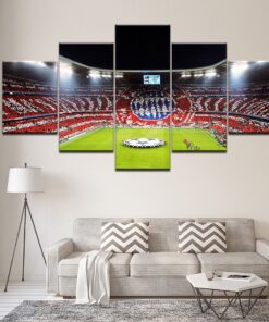 No Frame World Cup Futbol Soccer Five Piece Canvas Print Wall Art Home