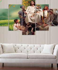 No Frame Jesus Teaching Children Love Wall Art Print Home Decor 5 Piece