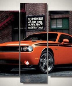 Dodge Challenger Orange Canvas Five Piece No Frame Wall Print Home