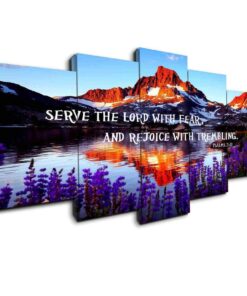 No Frame Bible Verse Psalms Christian Canvas Wall Home Decor Five Piece