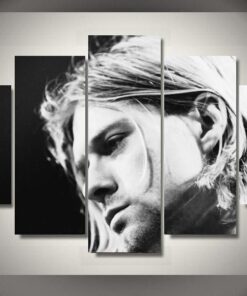 No Frame Kurt Cobain Canvas Print Home Decor Wall Art Five Piece