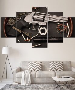 No Frame Smith and Wesson Gun 2nd Amendment Five Piece Canvas Print Wall