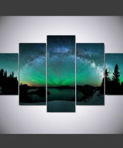 Northern Lights Aurora Borealis Space Canvas Wall Art Print Home Decor 5 Piece