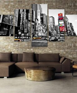 New York City Times Square Five Piece No Frame Canvas Home Decor Wall Art 5