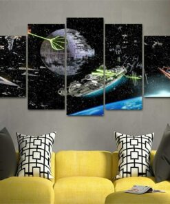 Millennium Falcon Battle Star War Five Piece No Frame Canvas Home Decor Wall Art 5