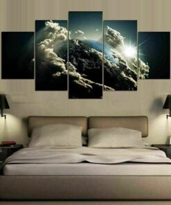 Planet Earth Abstract Five Piece No Frame Canvas Home Decor Wall Art 5 Poster