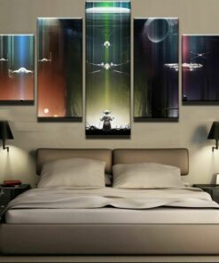 No Frame Star Wars Yoda X-wing Tie Fighter Death Star Canvas Print Decor