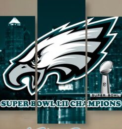 Philadelphia Eagles Super No Frame Canvas Five Piece Wall Art 5 Panel Home Decor