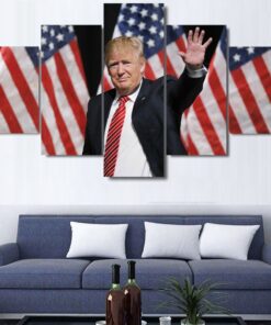 Donald Trump President USA No Frame Canvas Five Piece Wall Art 5 Panel Home Decor