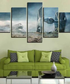 No Frame Star Wars Tie Fighter Graveyard 5 Piece Canvas Wall Art Home Decor