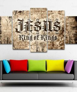 Jesus King of Kings Christian Five Piece No Frame Canvas Home Decor Wall Art 5