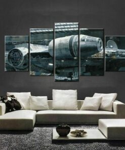 Millennium Falcon Hanger Star War Five Piece No Frame Canvas Home Decor Wall Art 5