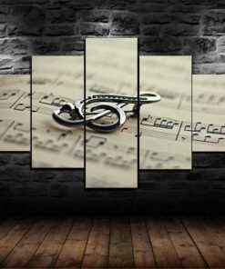 Music Notes Treble Five Piece No Frame Canvas Home Decor Wall Art 5