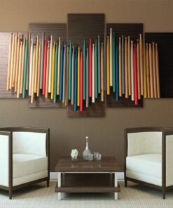 Drum Sticks Colorful Musician Five Piece No Frame Canvas Home Decor Wall Art 5