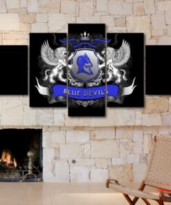 Duke Blue Devils Basketball No Frame Canvas Five Piece Wall Art 5 Panel Home Decor