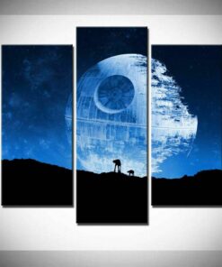 Death Star Moon Star Five Piece No Frame Canvas Multi Panel Home Decor Wall Art