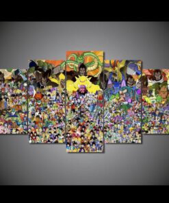 Dragon Ballz Characters Five Piece No Frame Canvas Multi Panel Home Decor Wall
