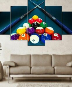 No Frame Pool BilliardsTable Five Piece Canvas Multi Panel Home Decor Art 5