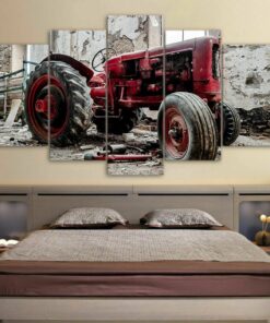 Old Rustic Tractor Farm Five Piece No Frame Canvas Multi Panel Home Decor Wall Art