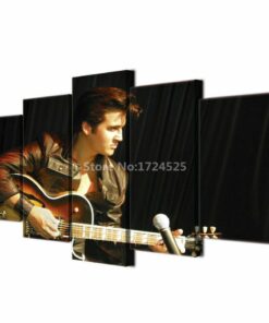 No Frame Elvis Presley Guitar Five Piece Canvas Multi Panel Home Decor Art 5