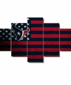 No Frame Houston Texans Flag Fball Five Piece Canvas Multi Panel Home Decor Art