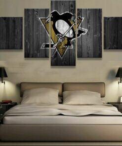 No Frame Pittsburgh Penguins Hockey Five Piece Canvas Multi Panel Home Decor Art 5