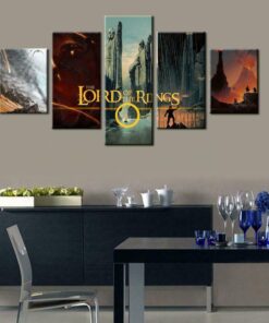 Lord of the Rings Montage Five Piece No Frame Canvas Multi Panel Home Decor Wall