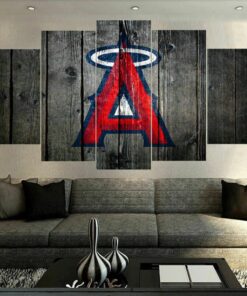 Los Angeles Angels Baseball Five Piece No Frame Canvas Multi Panel Home Decor Art