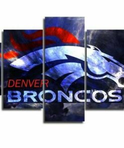 Denver Broncos Football Five Piece No Frame Canvas Multi Panel Home Decor Art 5